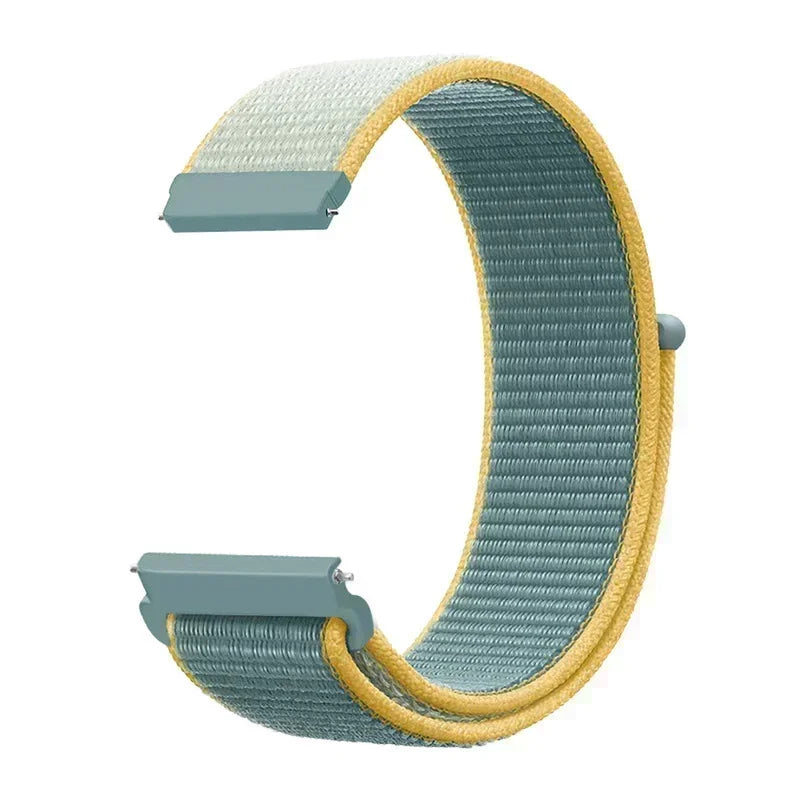 Polar Woven Nylon Hook-and-Loop Band – Aqua / Yellow Edge