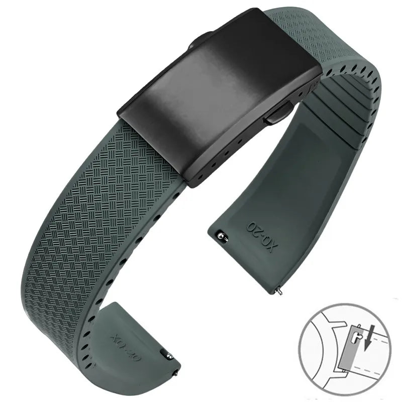 Garmin FKM Rubber Band in Gray with Black Clasp