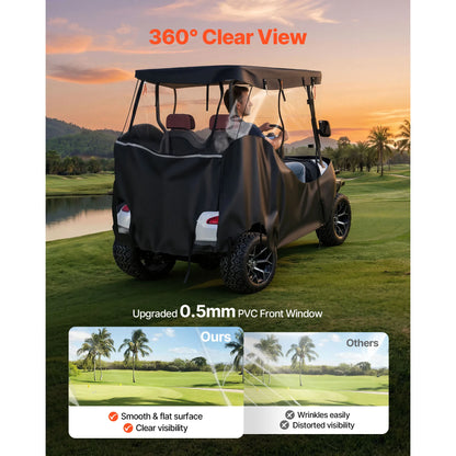 Golf Cart Enclosure for 2-Passenger Carts, Clear Windows
