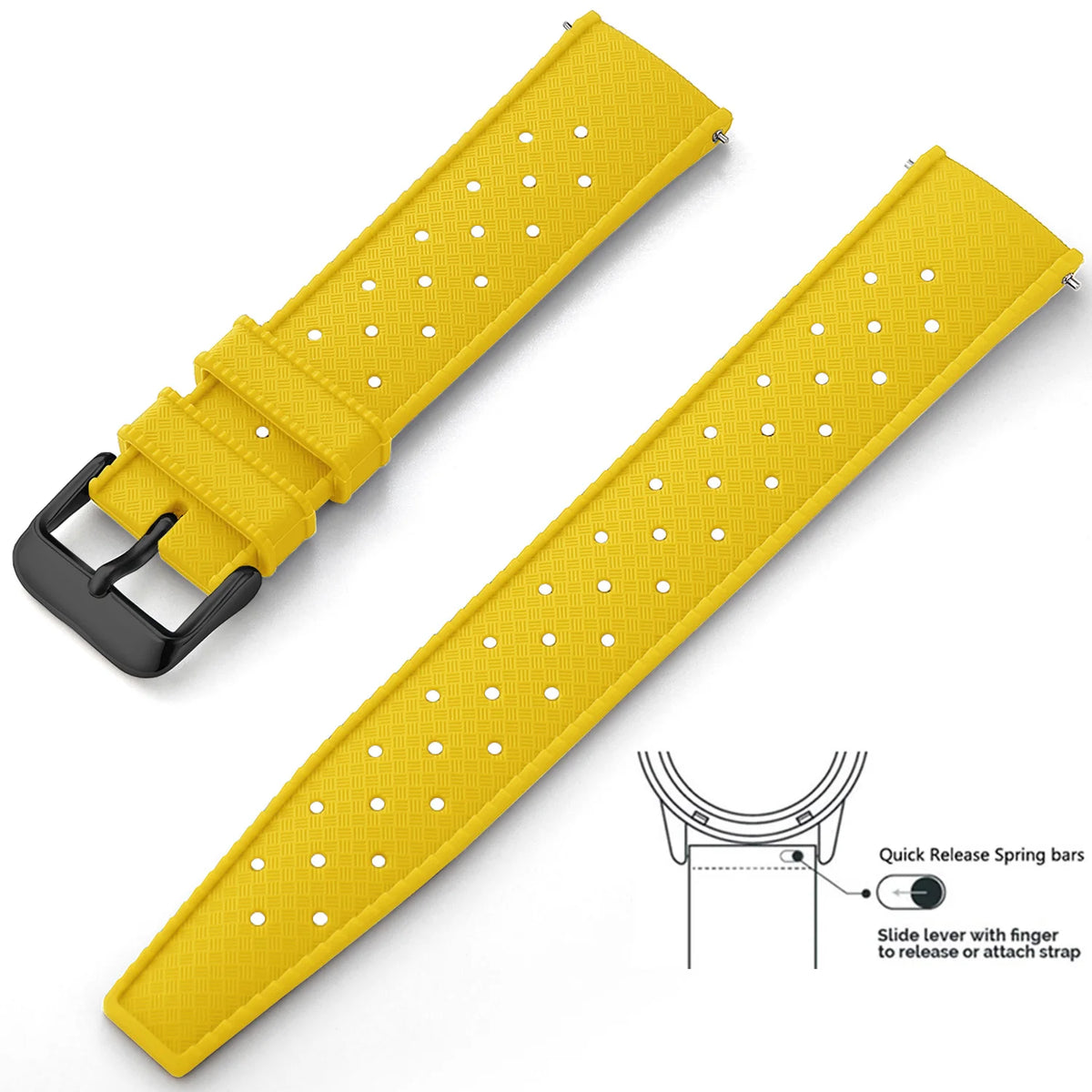 Tropic Silicone Band for Polar – Yellow / Black Buckle