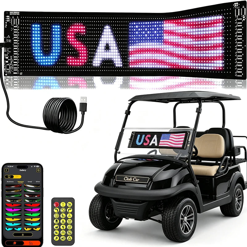 Programmable LED Sign for Golf Carts, App Controlled