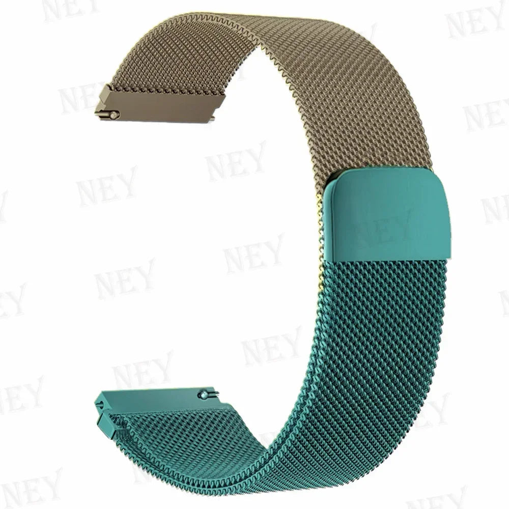 COROS Stainless Steel Milanese Mesh Watch Band - Tan / Teal