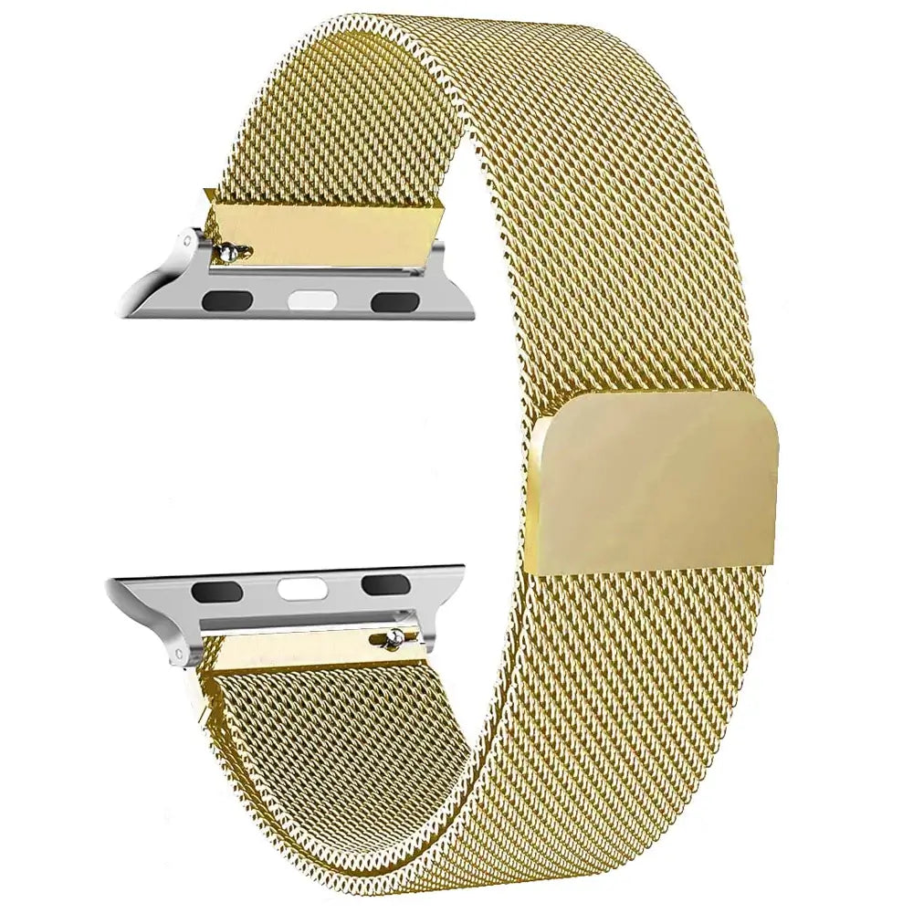 Gold stainless steel mesh Apple Watch band