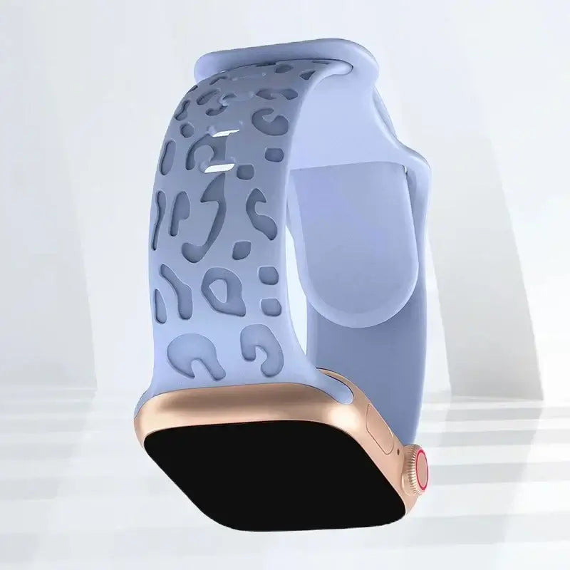 Periwinkle Leopard silicone Apple Watch band
