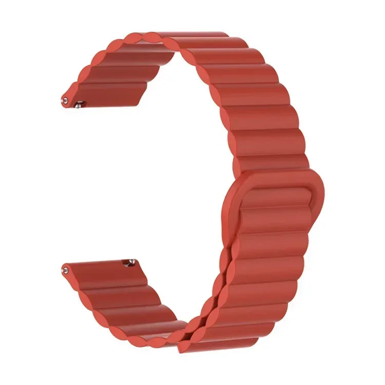 COROS Ribbed Magnetic Silicone Loop Watch Band - Orange Red