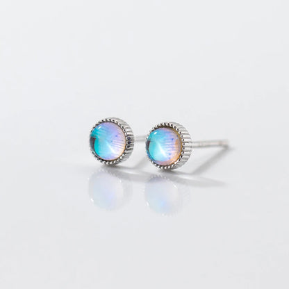 Moonstone Stud Earrings, 925 Sterling Silver, photo 7