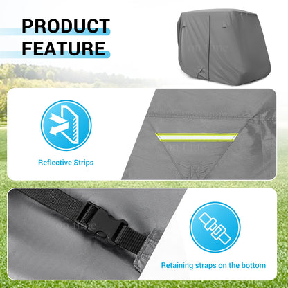 Heavy Duty Golf Cart Cover for 2+2 and 4 Passenger Carts, 600D