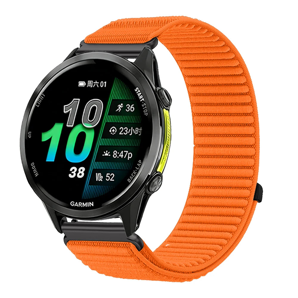 OnePlus Smartwatch Nylon Band Adjustable Breathable Sport Watch Strap in vibrant orange color for a sporty look.