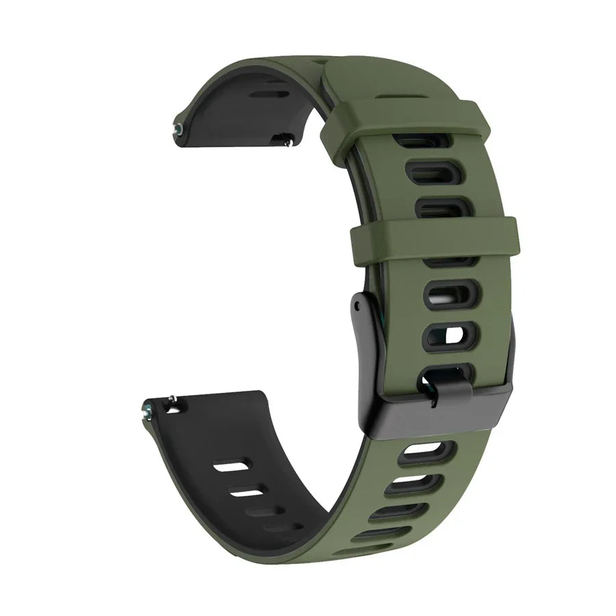 OnePlus Smartwatch Silicone Band Sports Strap Replacement Bracelet in green with black accents.