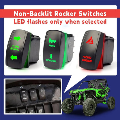 Golf Cart Turn Signal Kit with Horn, Hazard Switch and LED Lights, 12V