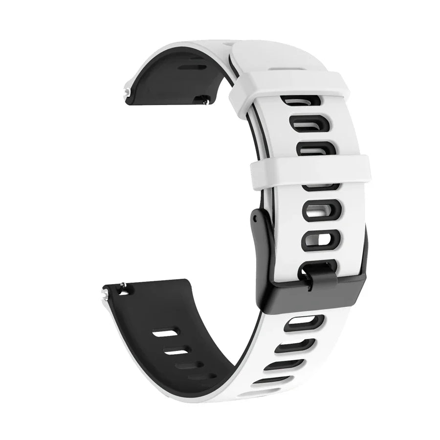 OnePlus Smartwatch Silicone Band Sports Strap Replacement Bracelet in black and white design for comfortable daily wear.