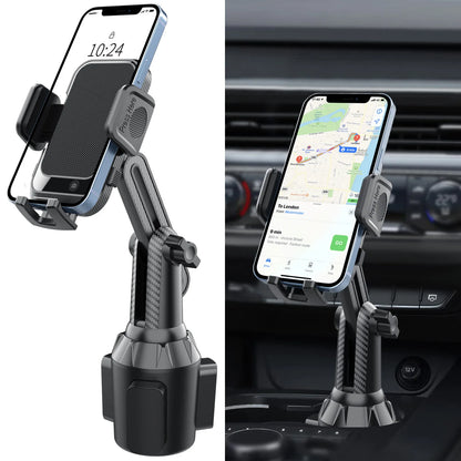 Golf Cart Cup Holder Phone Mount, 360° Adjustable for 4 to 7 in Phones