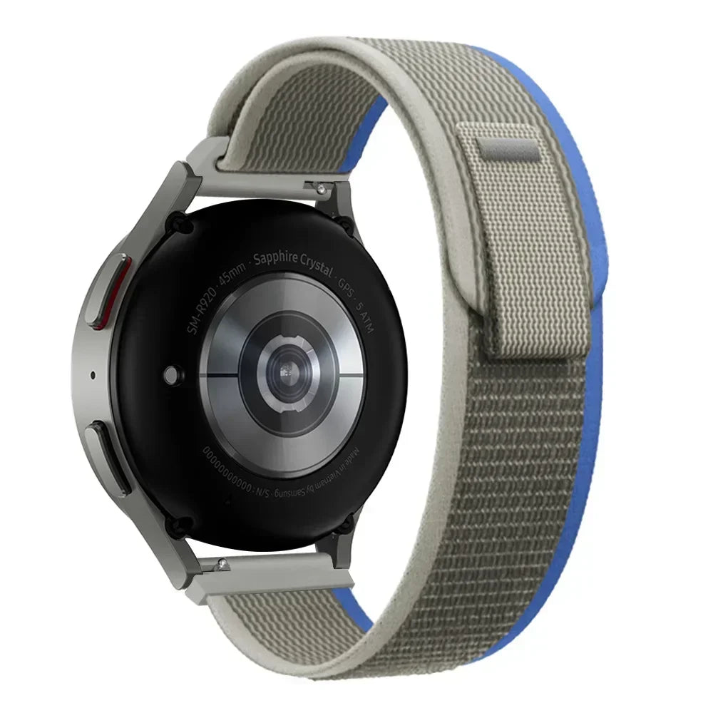 Motorola Moto Nylon Trail Loop Watch Band with Pull Tab — Gray / Blue