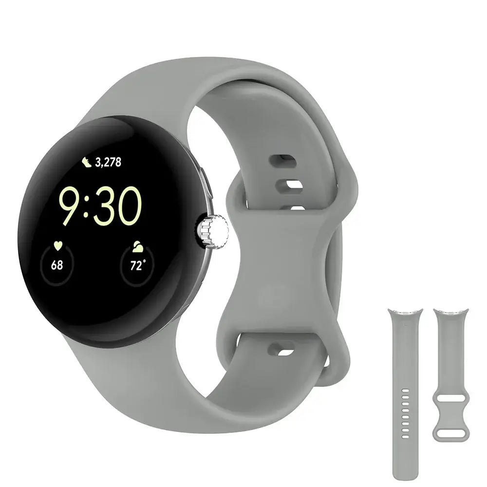 Smooth Silicone Google Pixel Watch Band in Gray