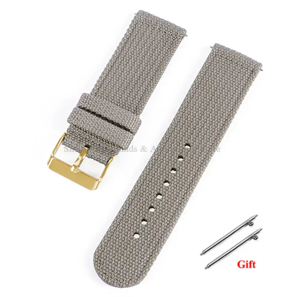 Suunto Woven Nylon Band with Buckle Options – Gray / Gold Buckle