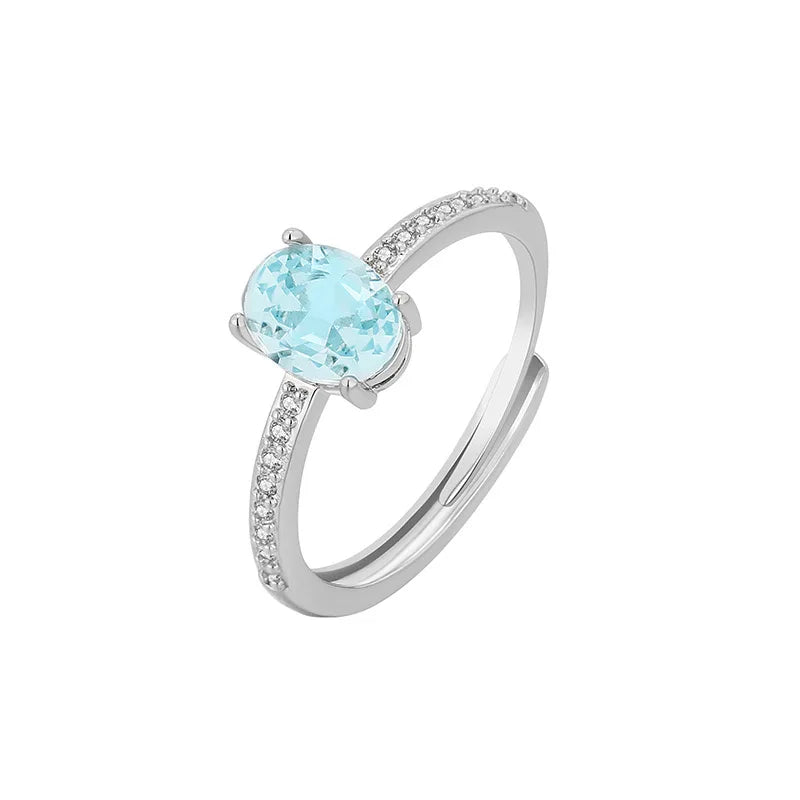 Oval Simulated Moonstone Ring, Adjustable, 925 Sterling Silver, photo 4