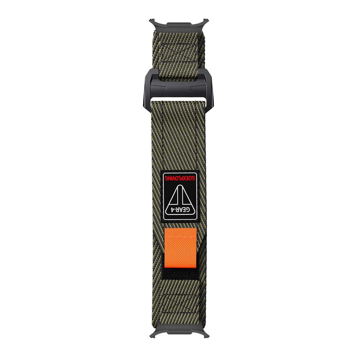 Samsung Galaxy Braided Nylon Watch Band – Ultra/Ultra2 Red Black Adventure side view showing rugged design and tactical aesthetic