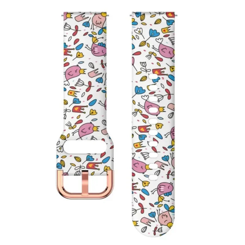 Garmin Printed Silicone Band in Doodle Birds