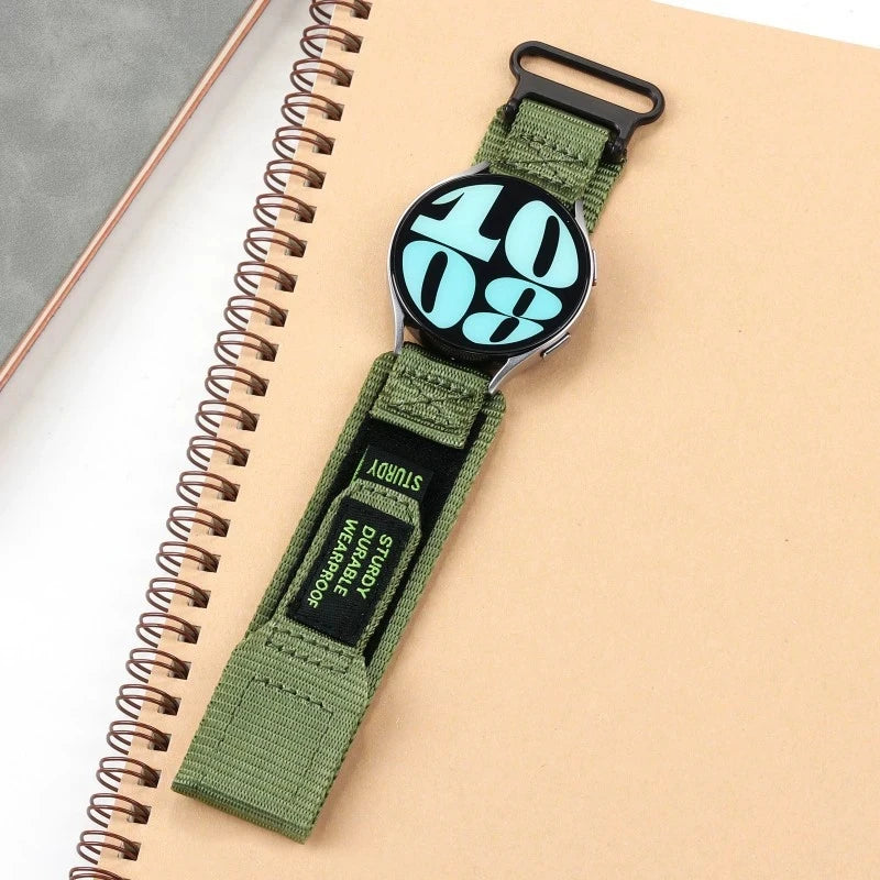 COROS Nylon Sport Loop Watch Band with Text Patch - Olive Green