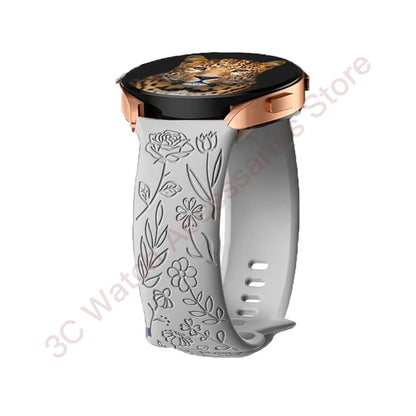 Garmin Rose Engraved Silicone Band in Gray