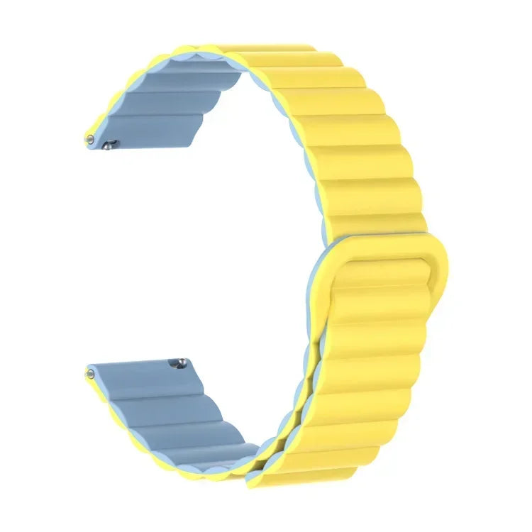 COROS Ribbed Magnetic Silicone Loop Watch Band - Yellow / Blue