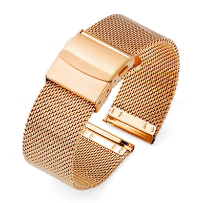 Thin Milanese Mesh Band in Rose Gold