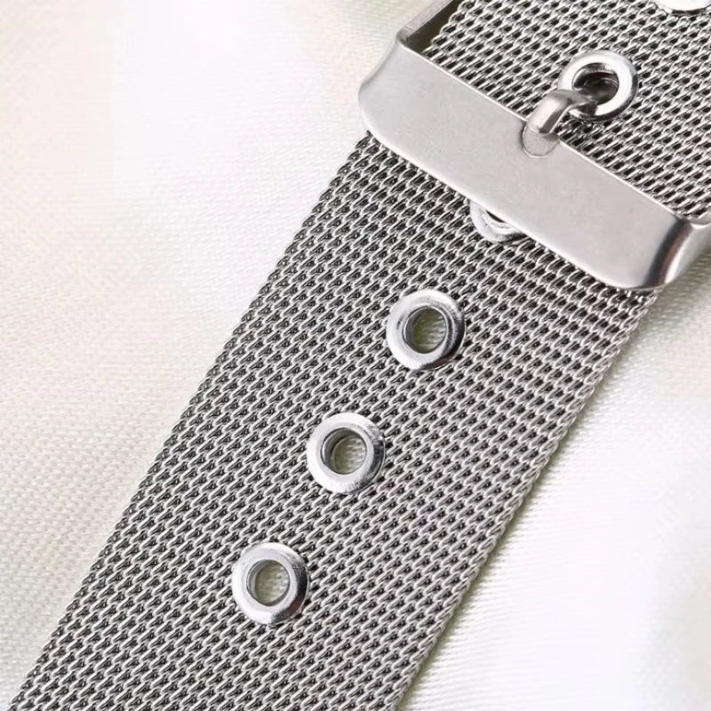 Milanese Mesh Buckle Band — mesh close-up