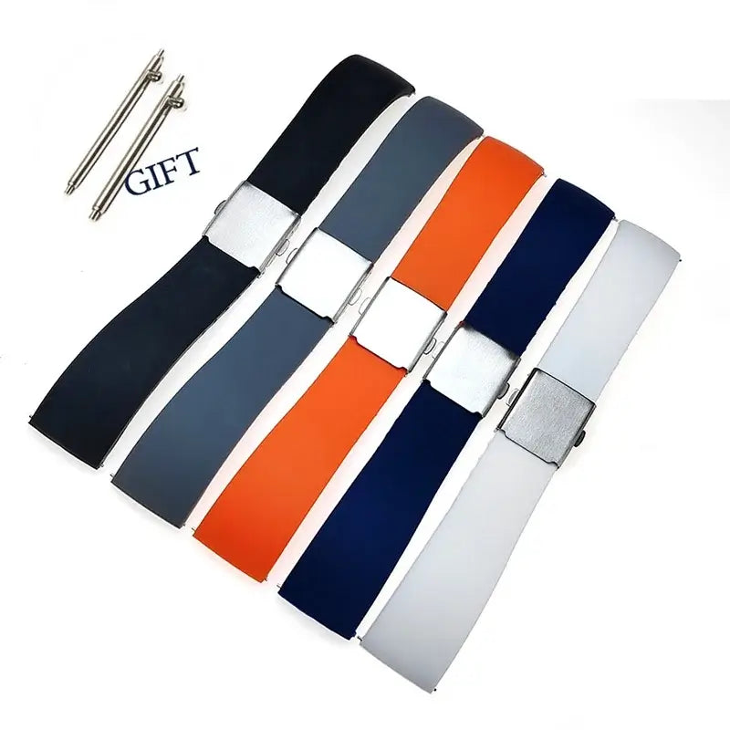 Silicone watch straps with folding clasps for compatible Huawei watches