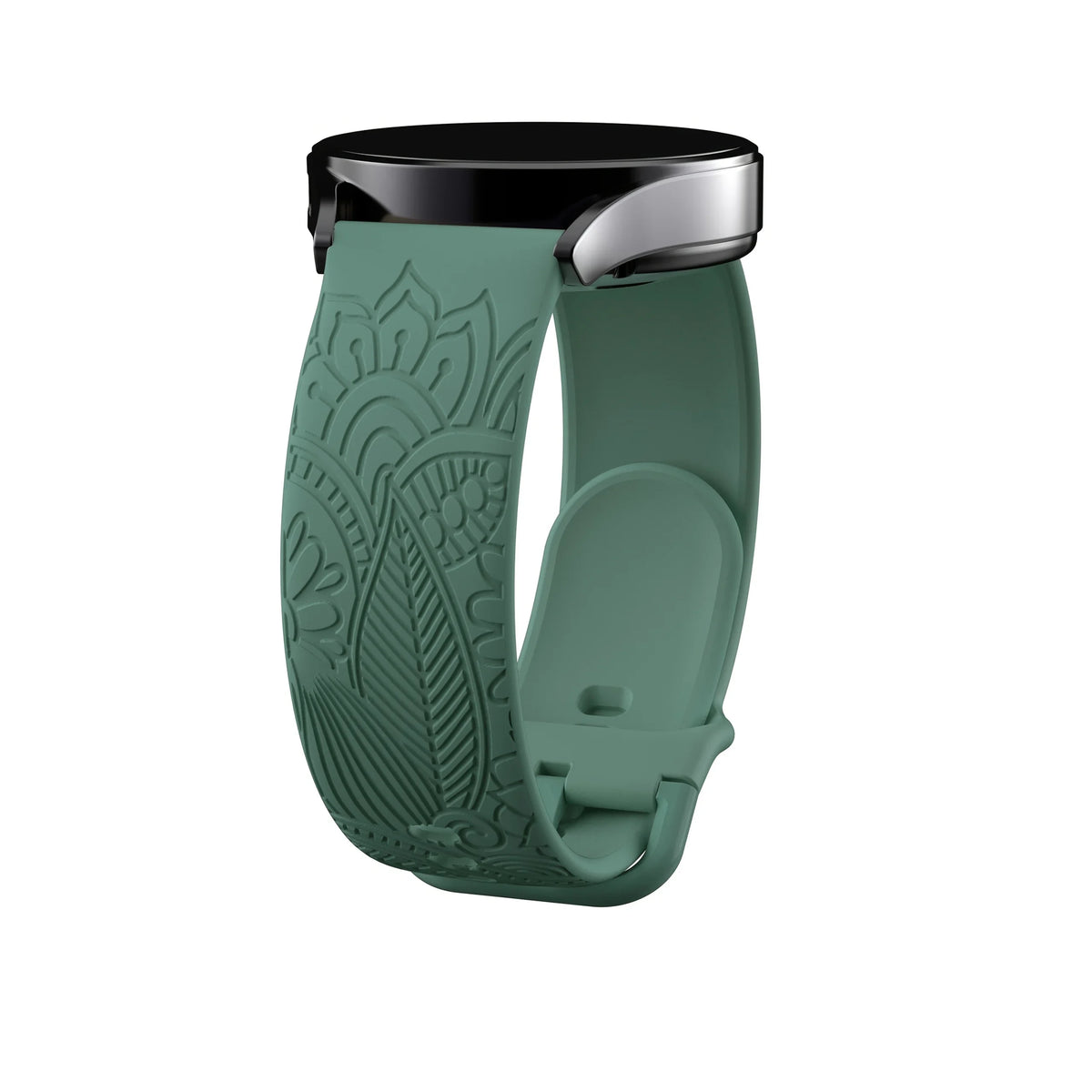 Garmin Engraved Mandala Silicone Band in Green