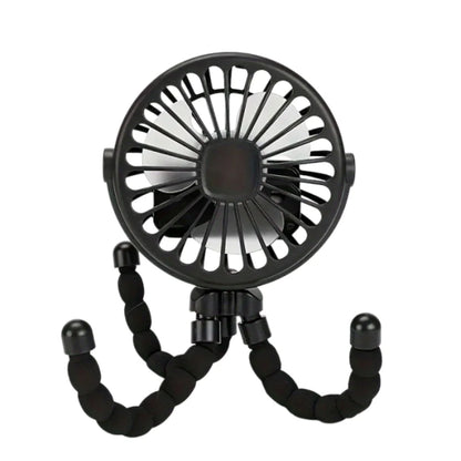 Mini Flexible Tripod Fan for Golf Carts, USB Rechargeable, 3 Speeds