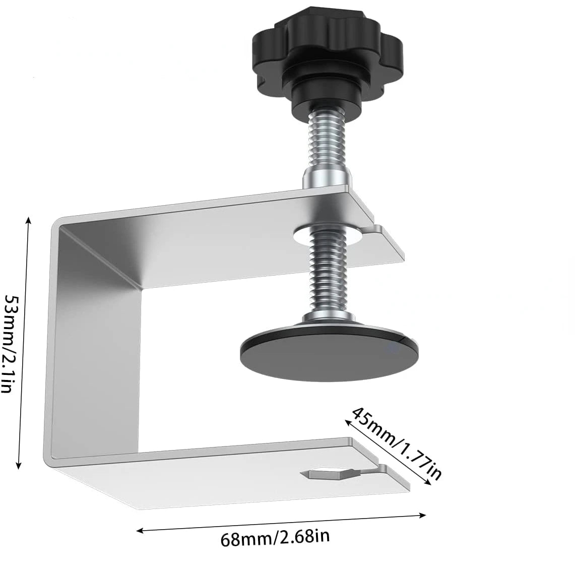 Drawer front clamp dimensions, 68 x 45 x 53mm