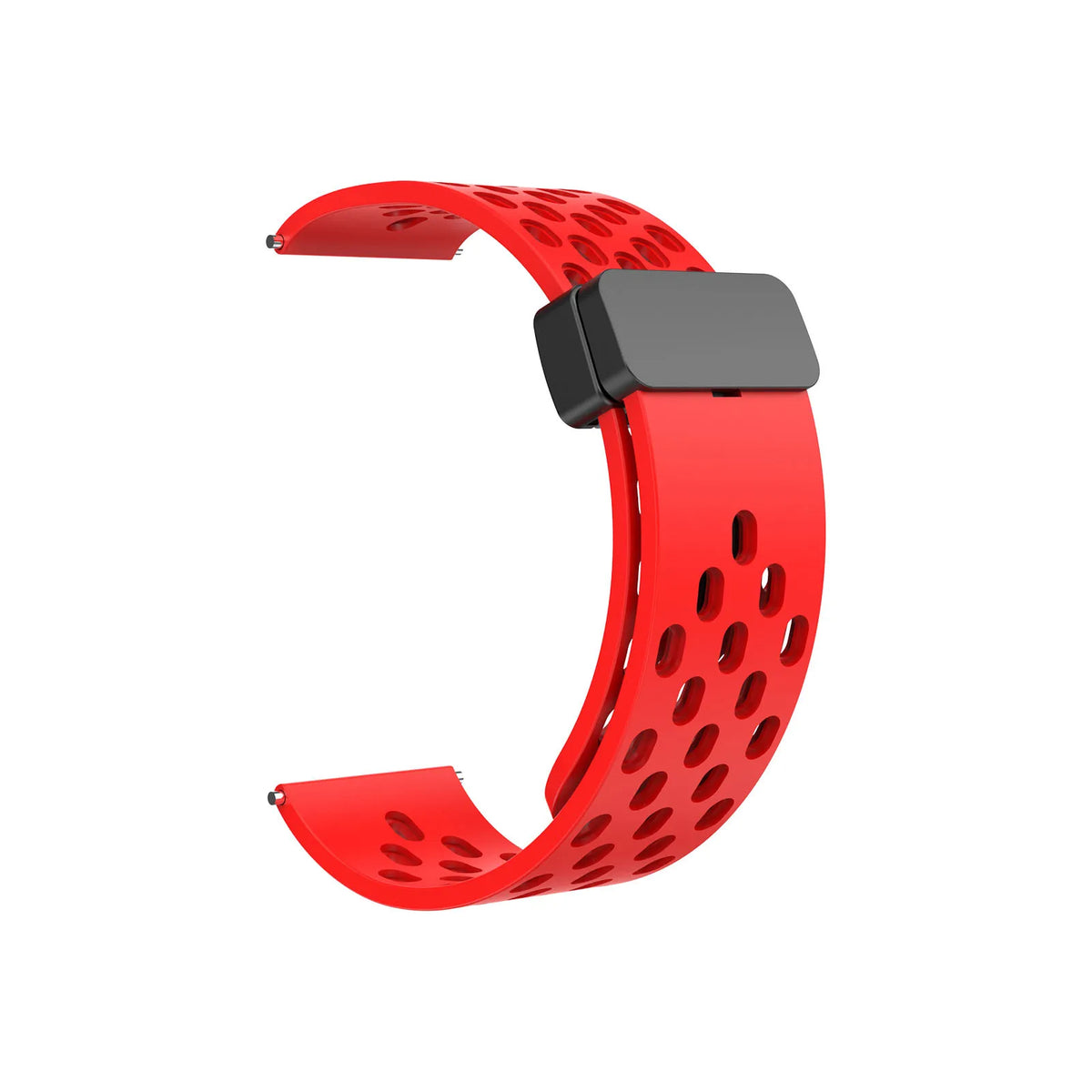 Polar Perforated Silicone Band with Magnetic Clasp — Red / Black Clasp