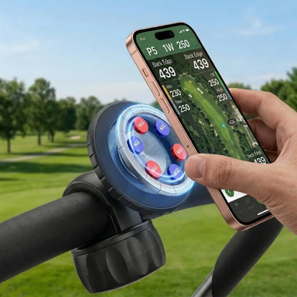 Magnetic Golf Push Cart Phone Holder, 360° Handlebar Mount