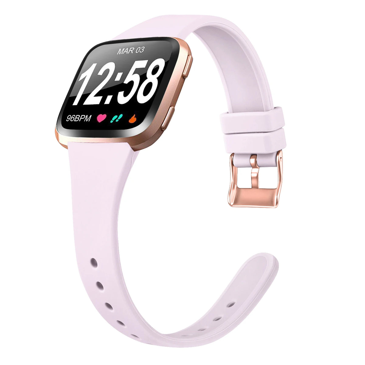 Fitbit Versa 2 Slim Silicone Buckle Band - Lilac