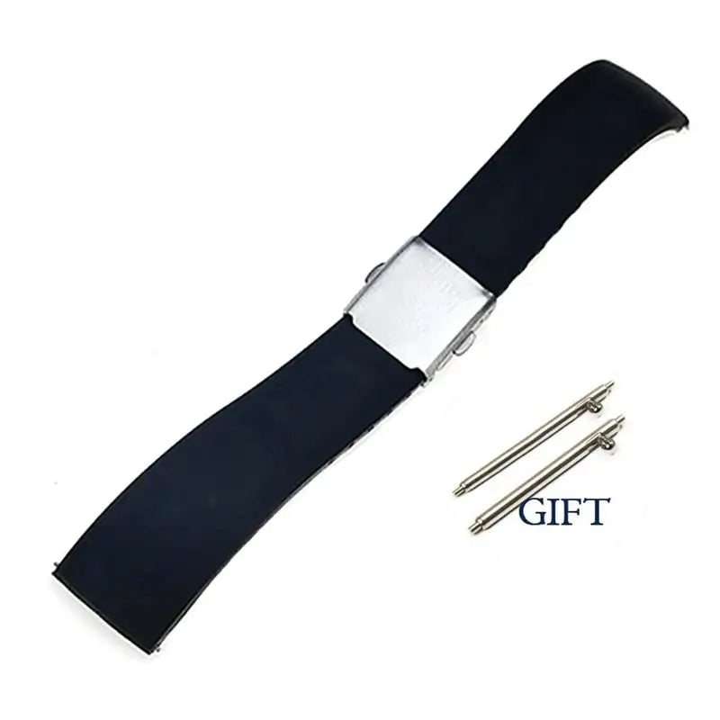 Samsung Galaxy Watch Silicone Folding-Clasp Band in Black