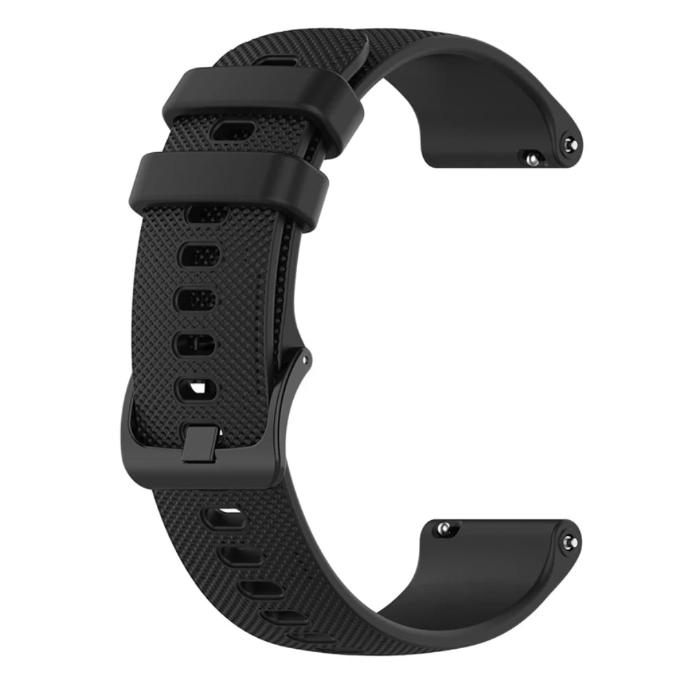 COROS Textured Silicone Sport Band in Solid and Two-Tone Colors – Black / Matching Buckle