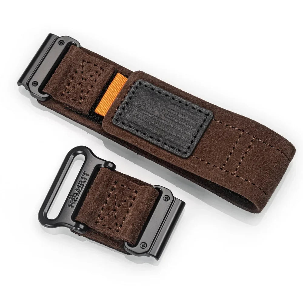 Garmin QuickFit Leather Hook-and-Loop Band in Dark Brown
