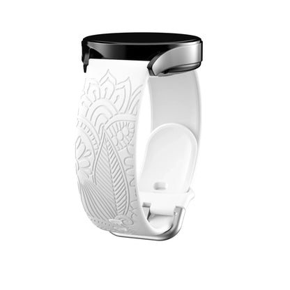 Garmin Engraved Mandala Silicone Band in White