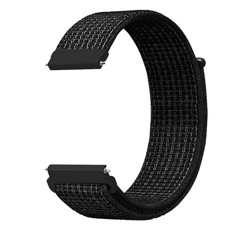 COROS Adjustable Nylon Loop Watch Band in Colors & Camo - Black / Silver Mix