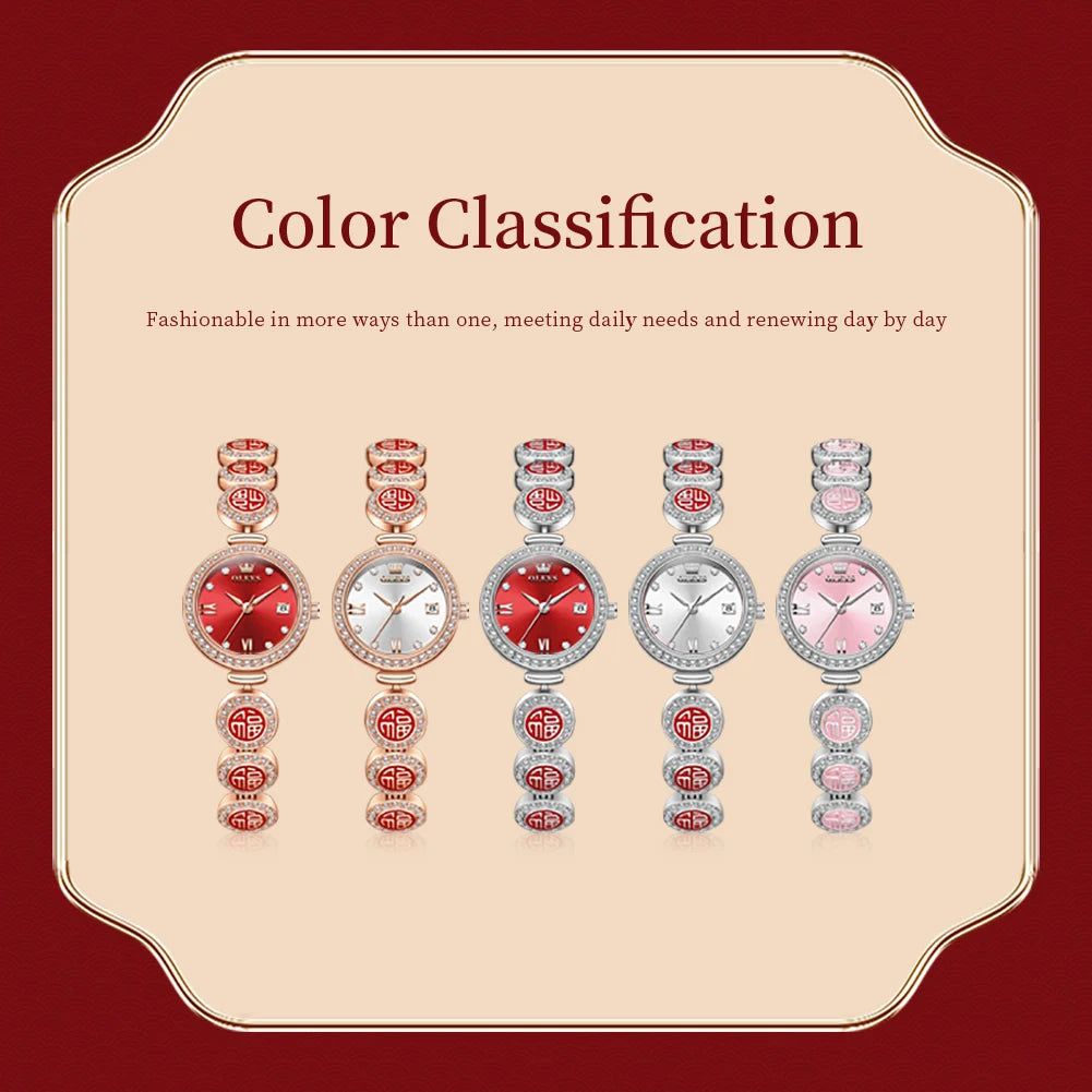 Women's Medallion Bracelet Crystal Quartz Watch — Five medallion watch color options — BandsCo Straps