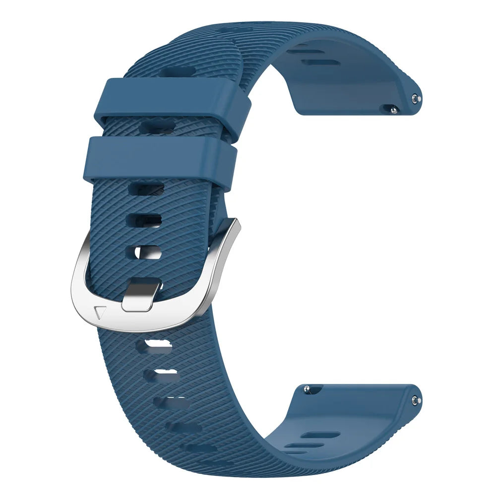 COROS Textured Silicone Sport Band in Solid and Two-Tone Colors – Blue / Silver Buckle