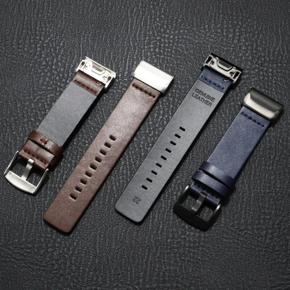 Garmin QuickFit Minimal Leather Band leather strap fronts and undersides