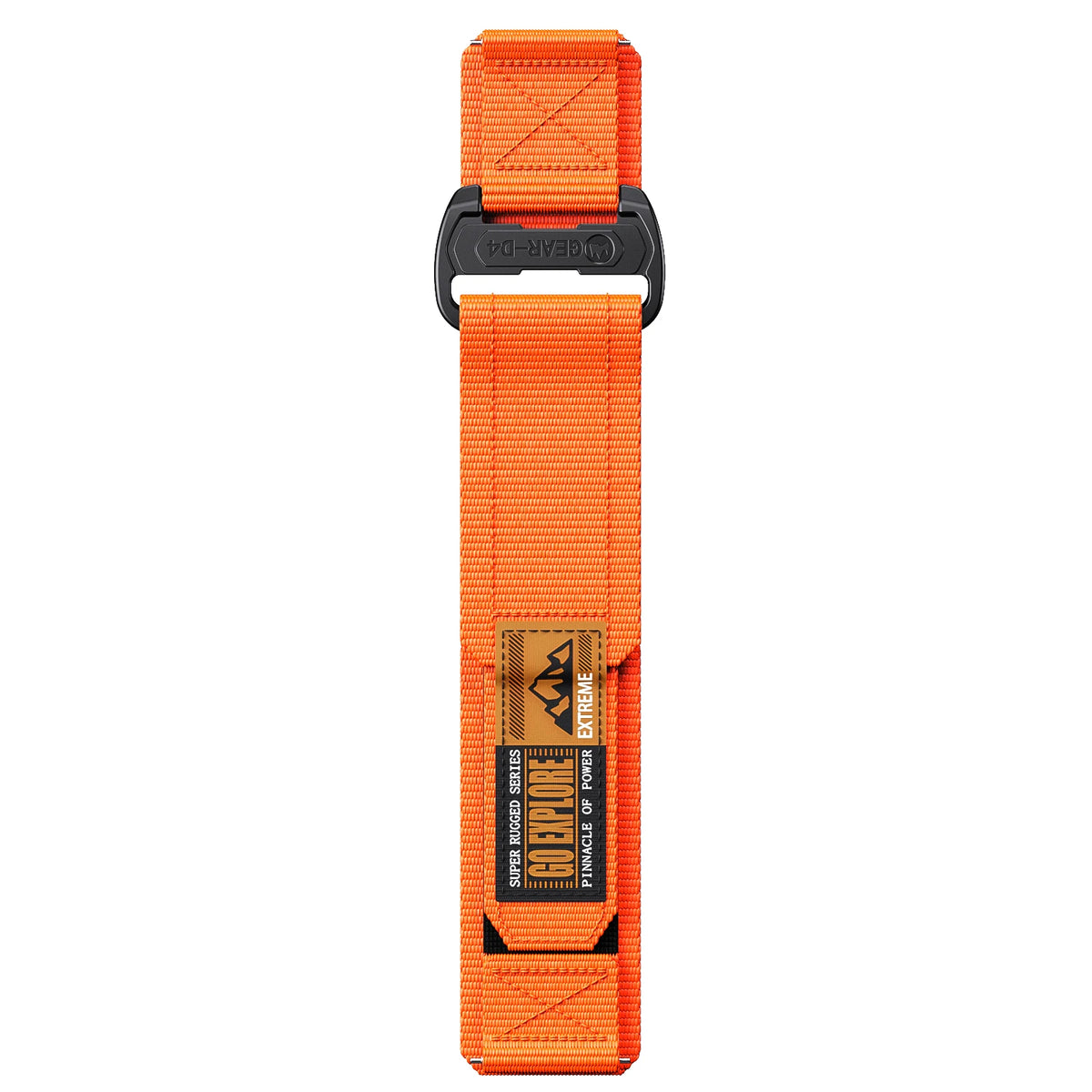 COROS Nylon Sport Loop Watch Band with Woven Patch - Orange woven patch strap