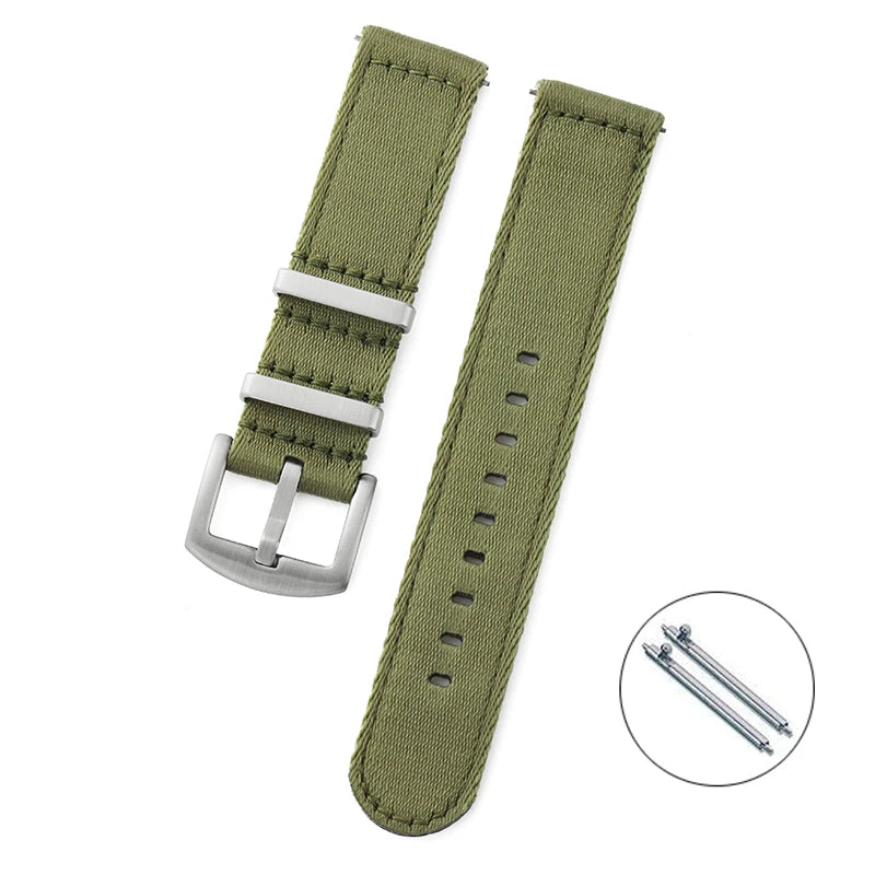 COROS Nylon Band with Rectangular Metal Keepers – Olive Green