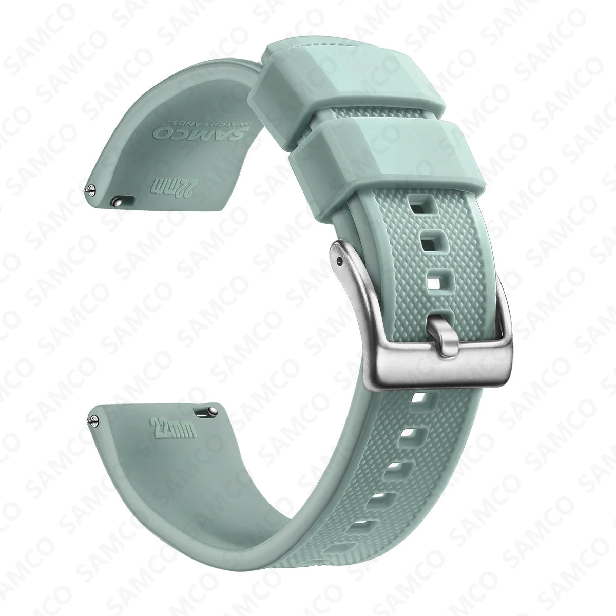 Polar Textured Silicone Band with Buckle Choices – Pale Sage / Silver Buckle