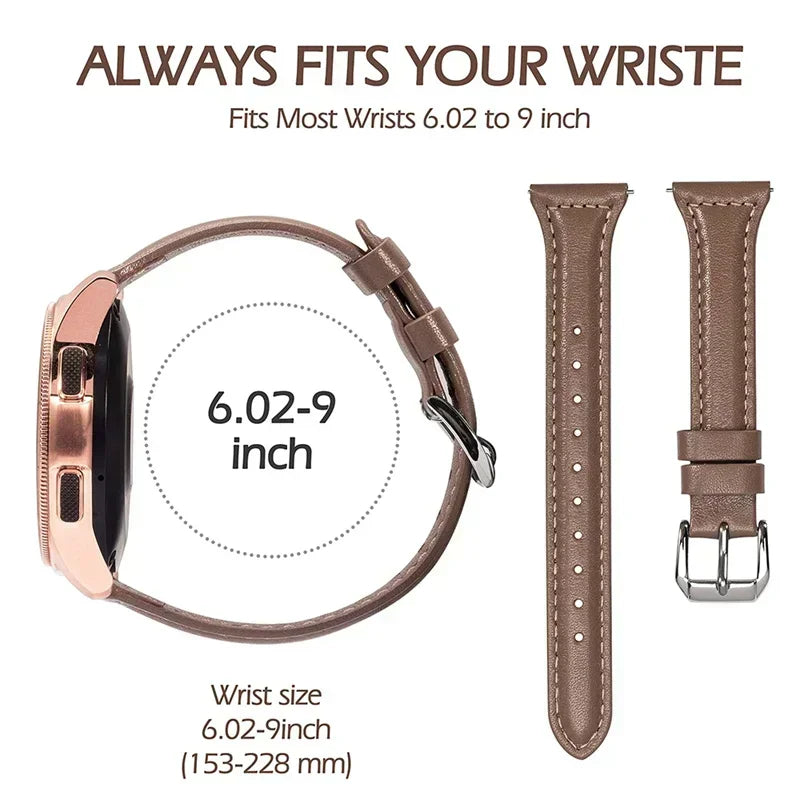 Slim leather band wrist-size diagram for COROS – BandsCo Straps