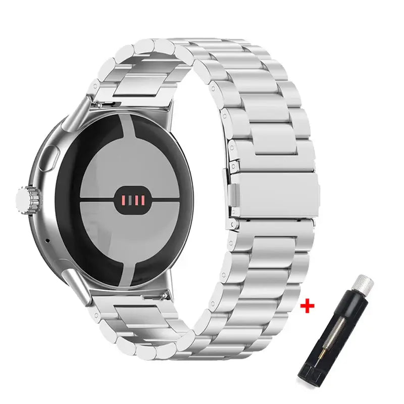 Classic Steel Link Google Pixel Watch Bracelet in Silver
