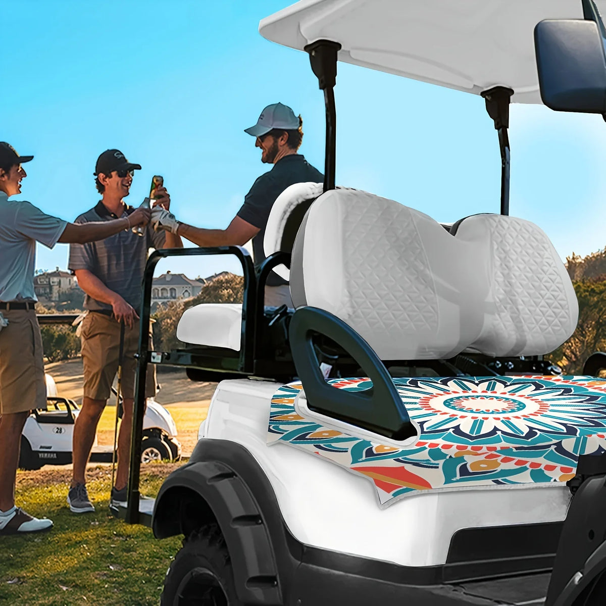 Golf Cart Seat Cover, Mandala Print, 52 x 32 in