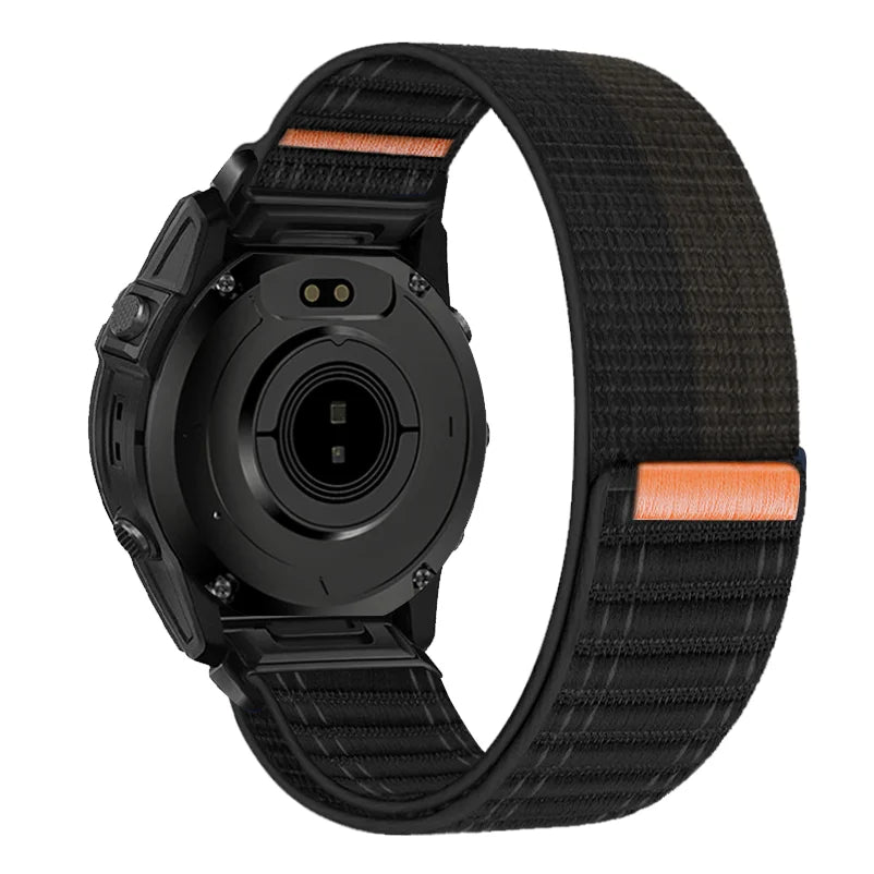 Black Garmin QuickFit 20/22/26mm Lightweight Nylon Loop Band