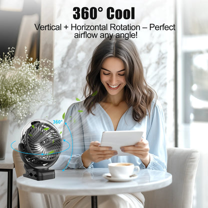 Misting Clip-On Fan for Golf Carts, Rechargeable